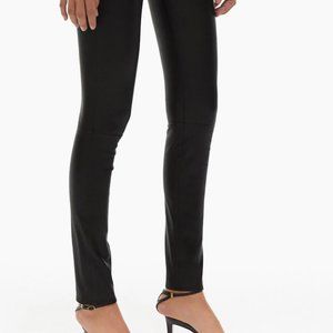 Helmut Lang Stretch Leather Leggings: Black Size 2